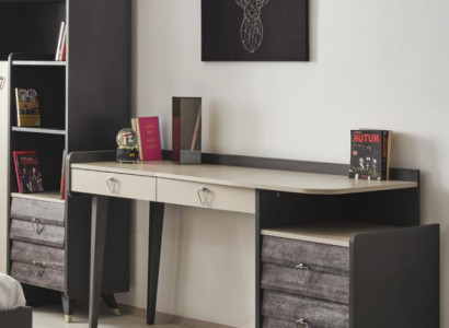 Modern luxuriöse Grau Holz Schreibtisch Schlafzimmer Möbel Stilvoll Neu